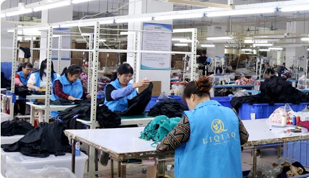Liqiao sewing team on the production floor