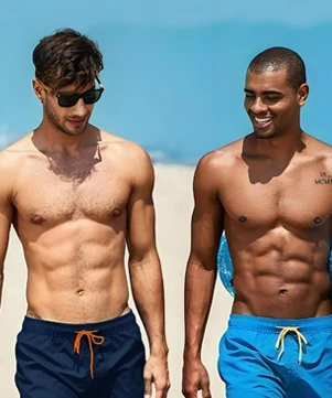 Men's blue swim shorts